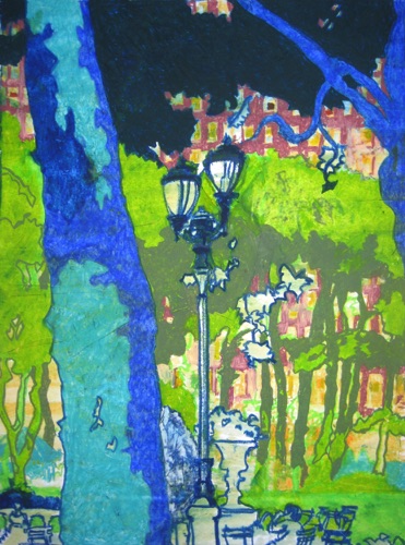 Bryant Park Meditation;
2015; oil pastel and oilstick on paper, 24 x 18" Bryant Park Meditation;
2015; oil pastel and oilstick on paper, 24 x 18"